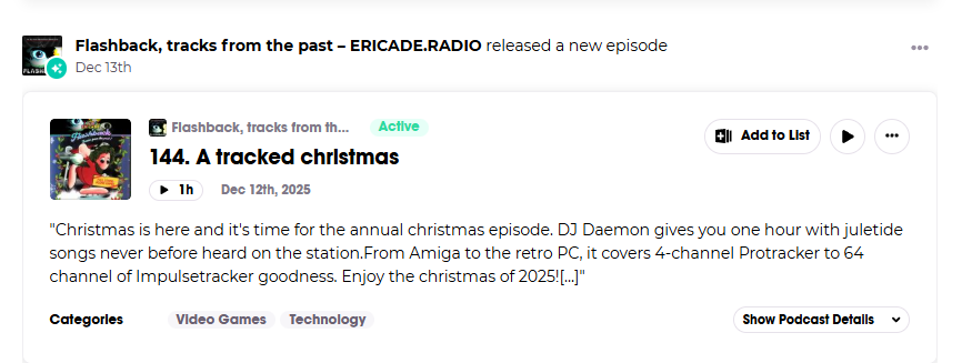 Podchaser's site showing the latest episode.